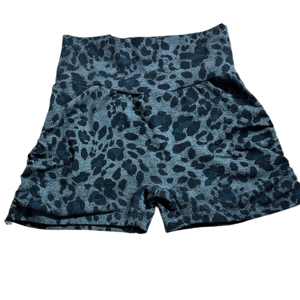 Bombshell sportswear women’s contour toggle shorts leopard scrunch adjustable - Picture 2 of 4